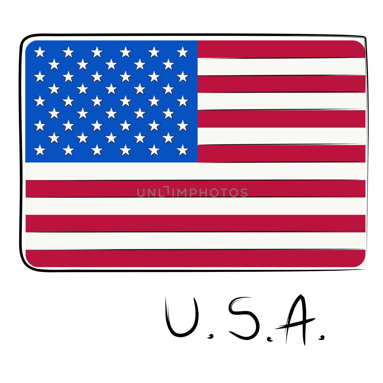 USA flag doodle by catacos