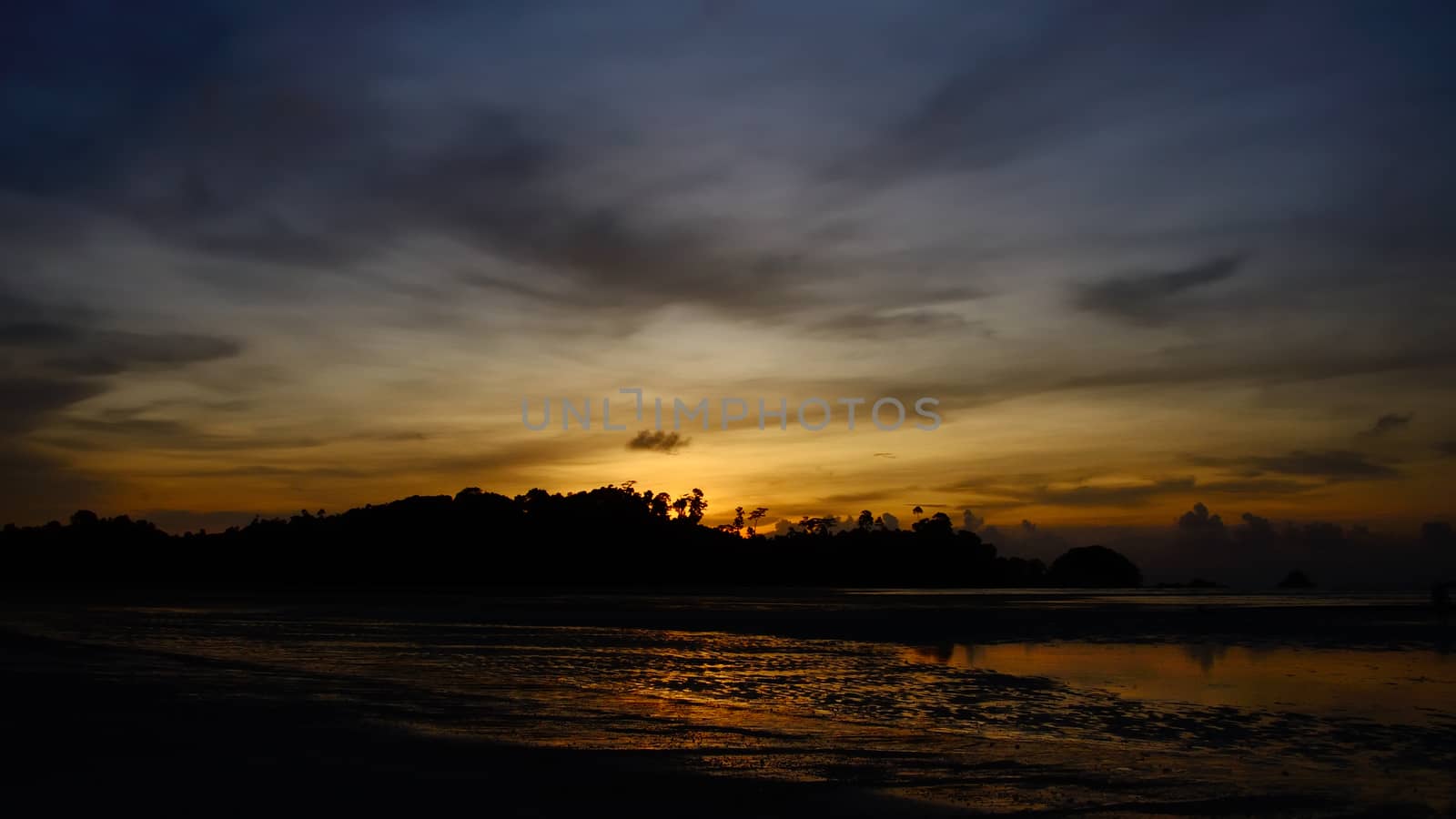 Nice beach and sunset sky in Payam island, Thailand by pixbox77