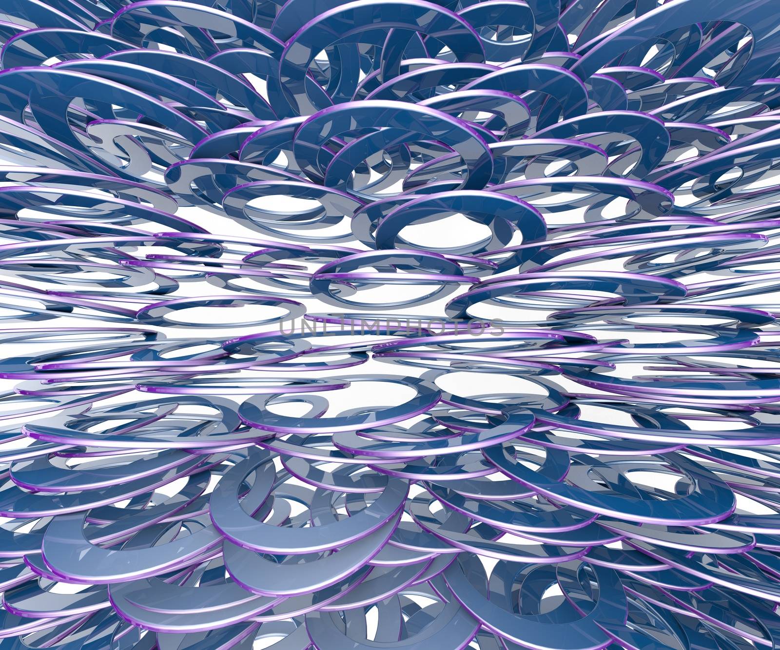 3d background image of abstratc rings in blue colors