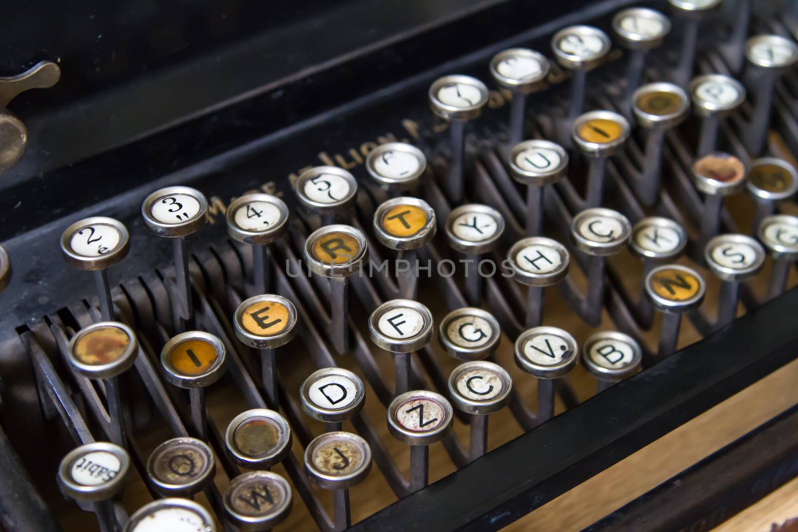 Close up view of old typewriter.