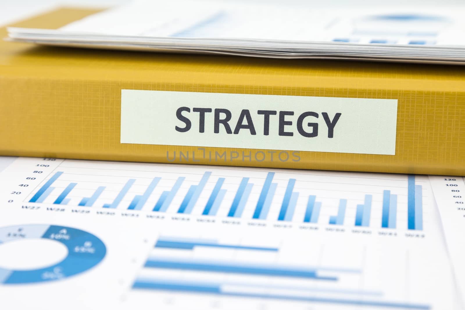 Business strategy with data analysis and graphs by vinnstock