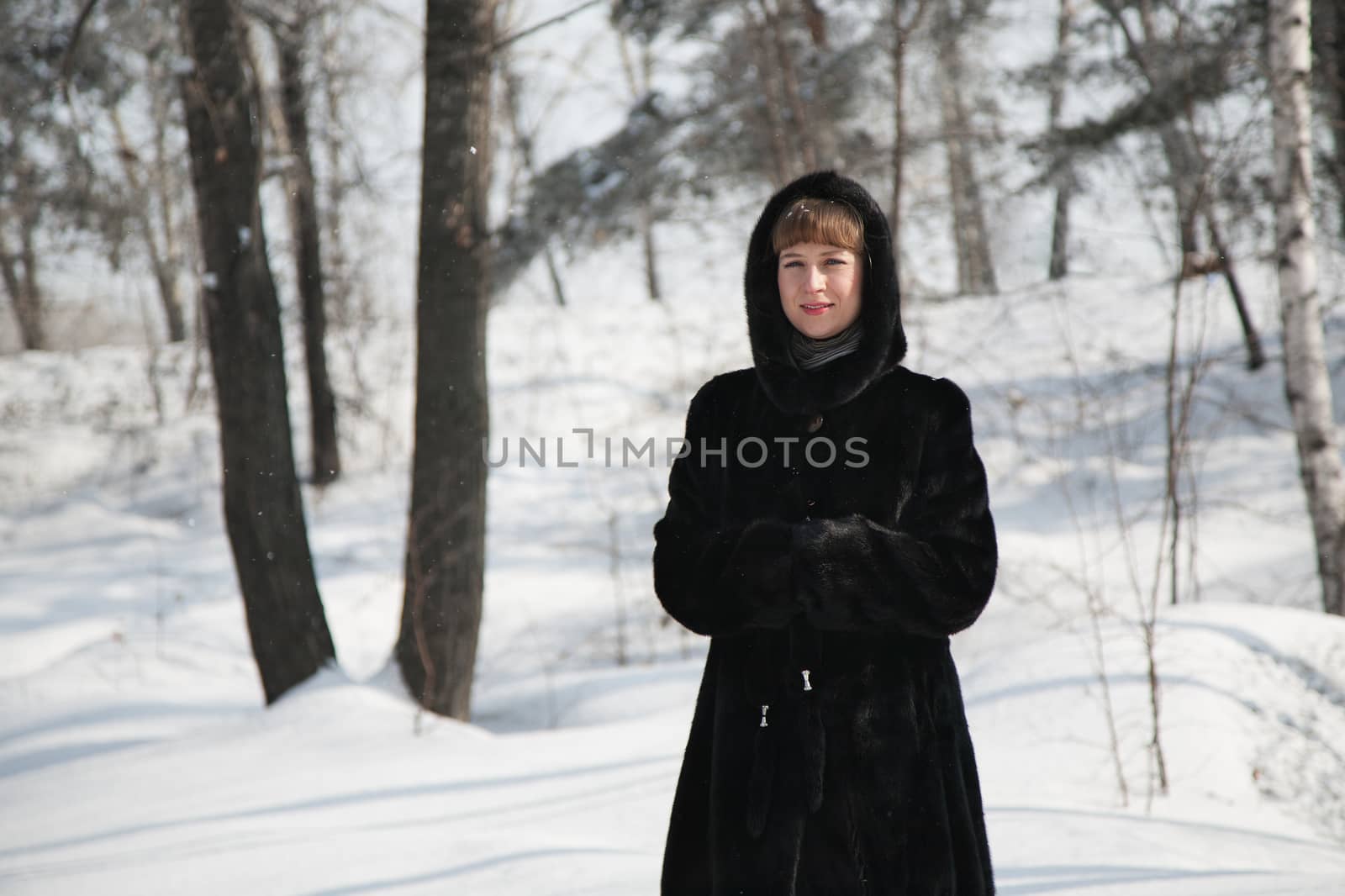 Girl in a fur coat by Ohotnik