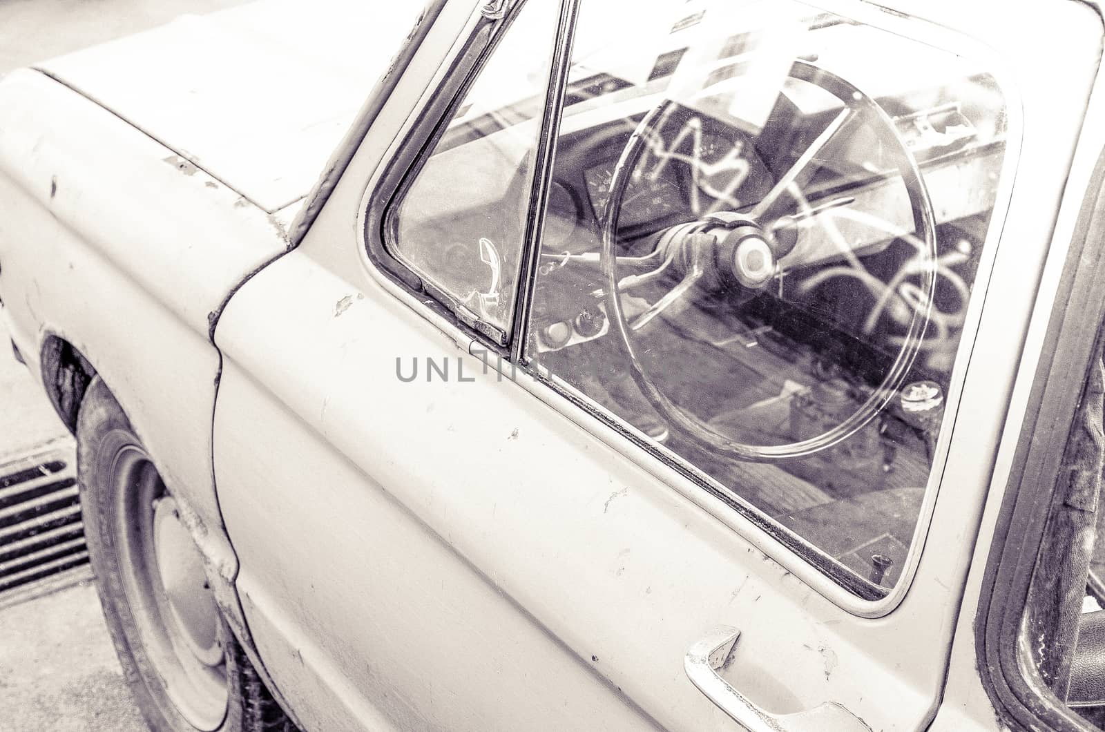 Retro car fragment - Processed with Grundge Black and White preset