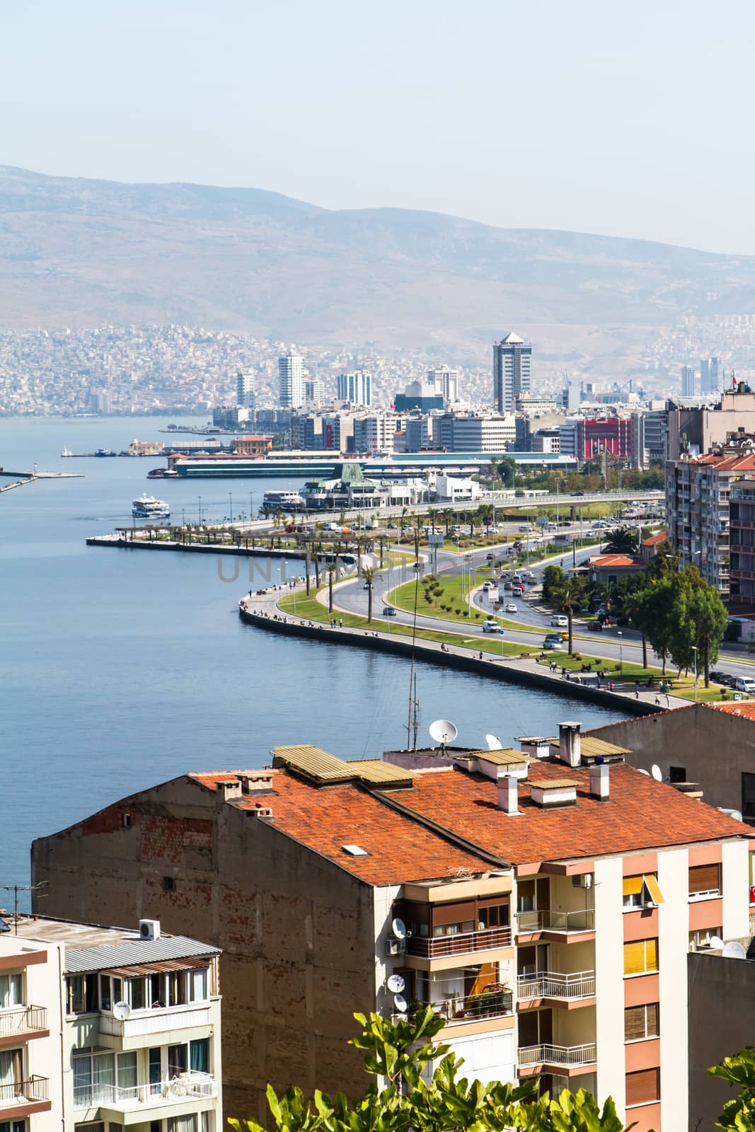 View of modern city in Izmir, Turkey.