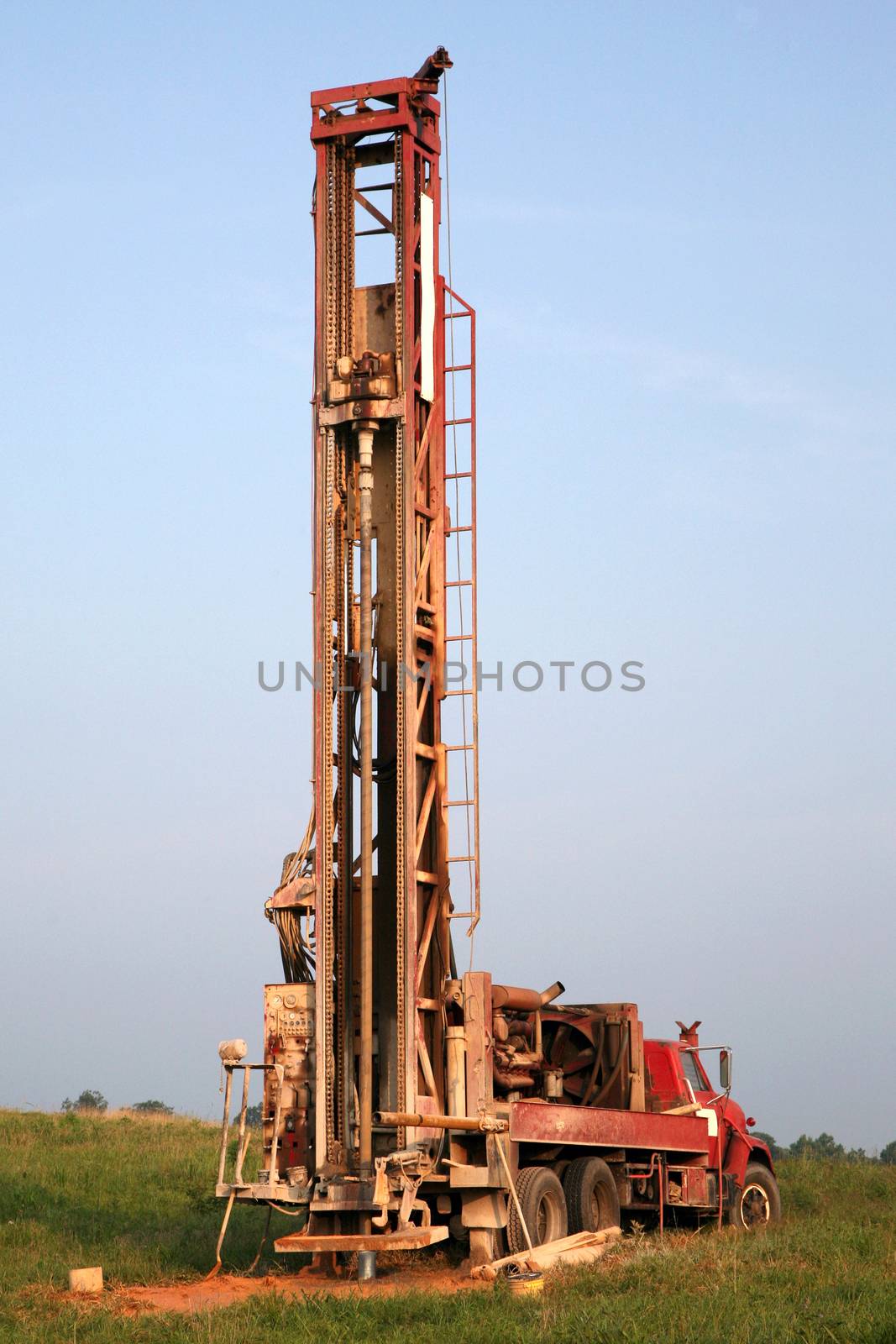 Drilling equipment to find a new source of fresh water.
