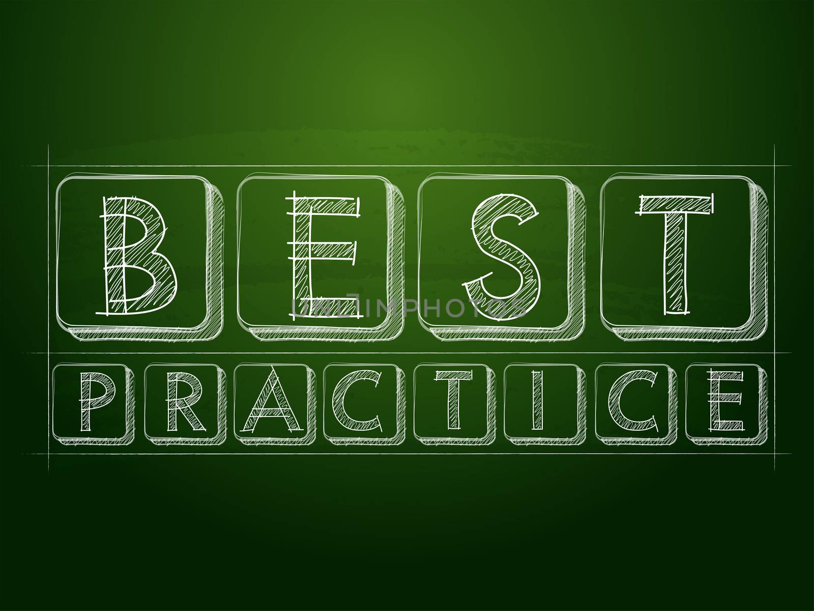 best practice - white chalk text over green blackboard, business professional service concept words