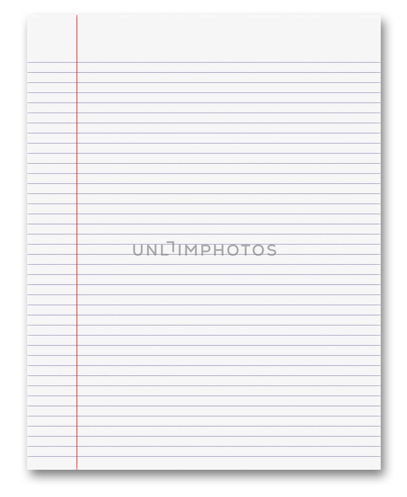 blank white paper background from lined page