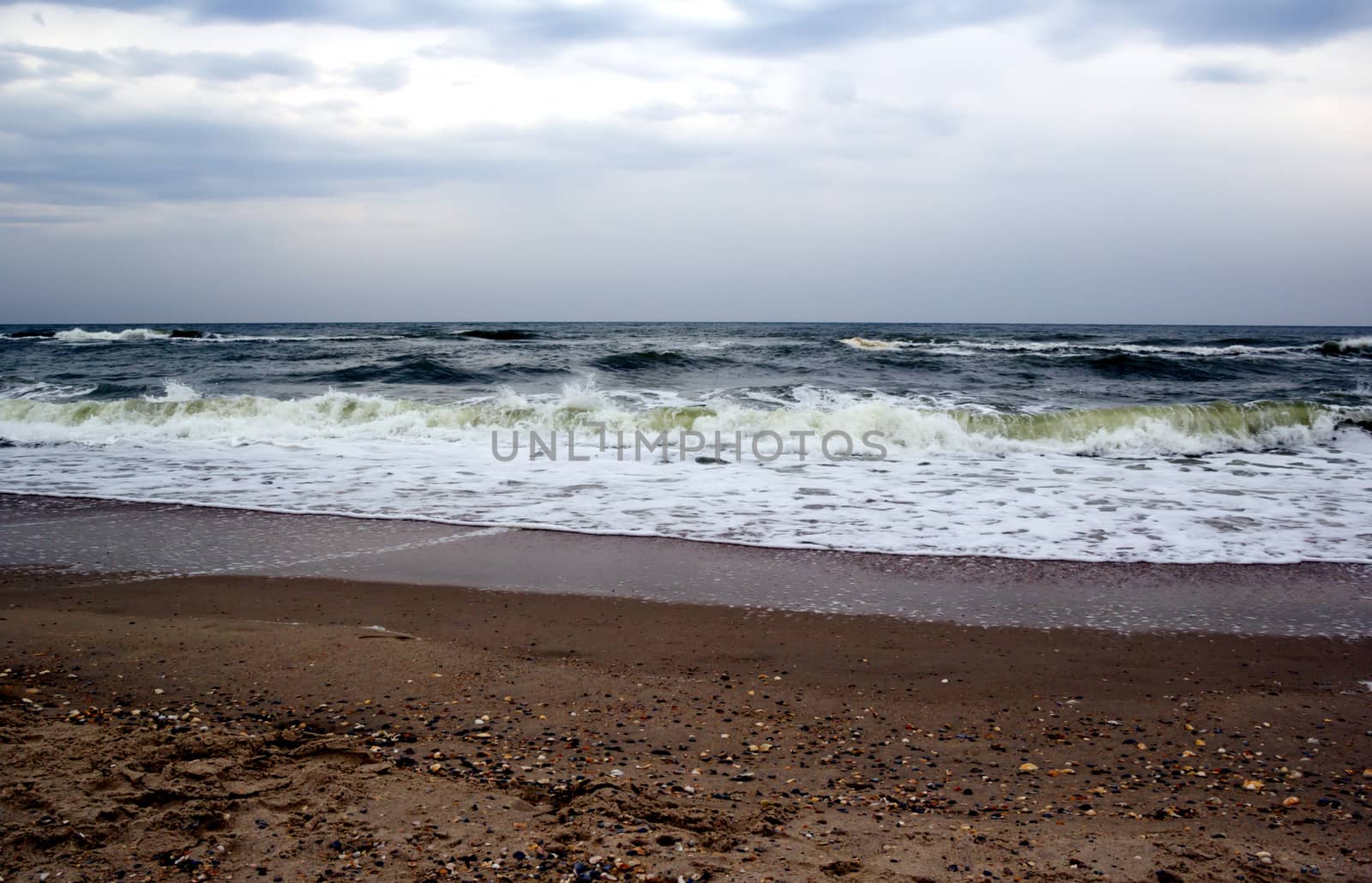 overcast on the beaches of sea or ocean 
