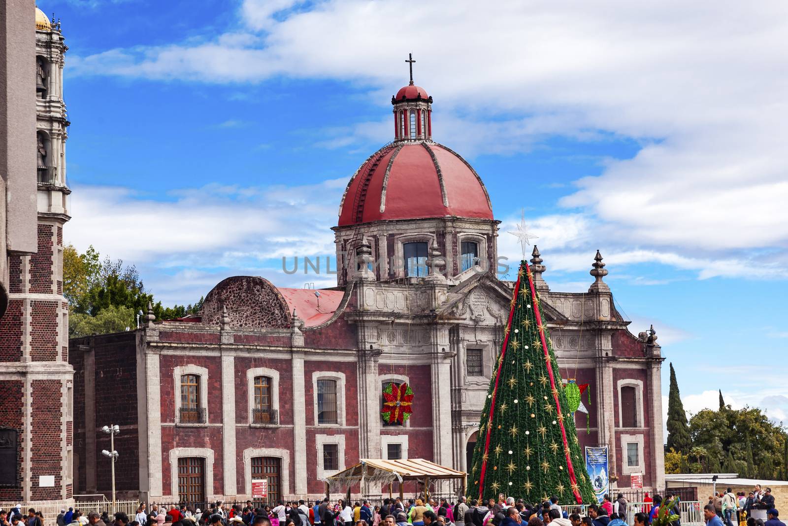 Old Basilica Shrine of Guadalupe Christmas Day Tree Mexico City  by bill_perry