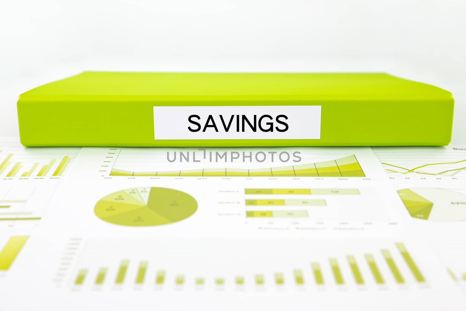 Savings documents, graphs and report summary for budget manageme by vinnstock