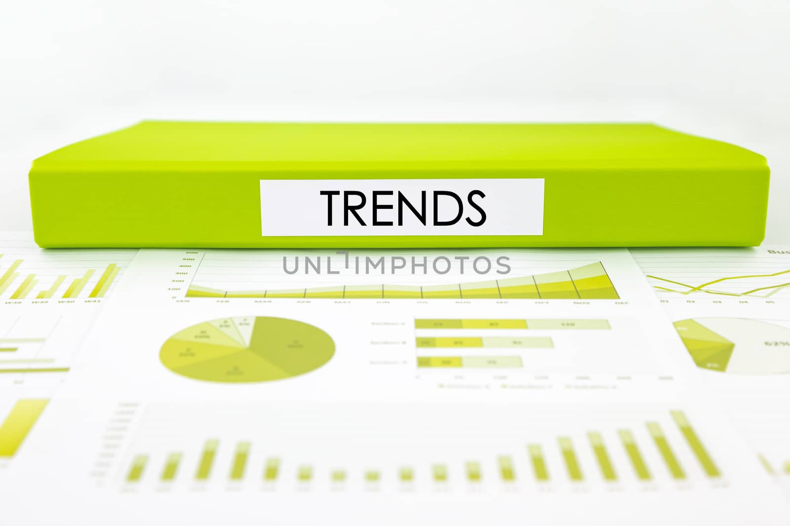 Trends concept with graphs, charts and marketing report by vinnstock