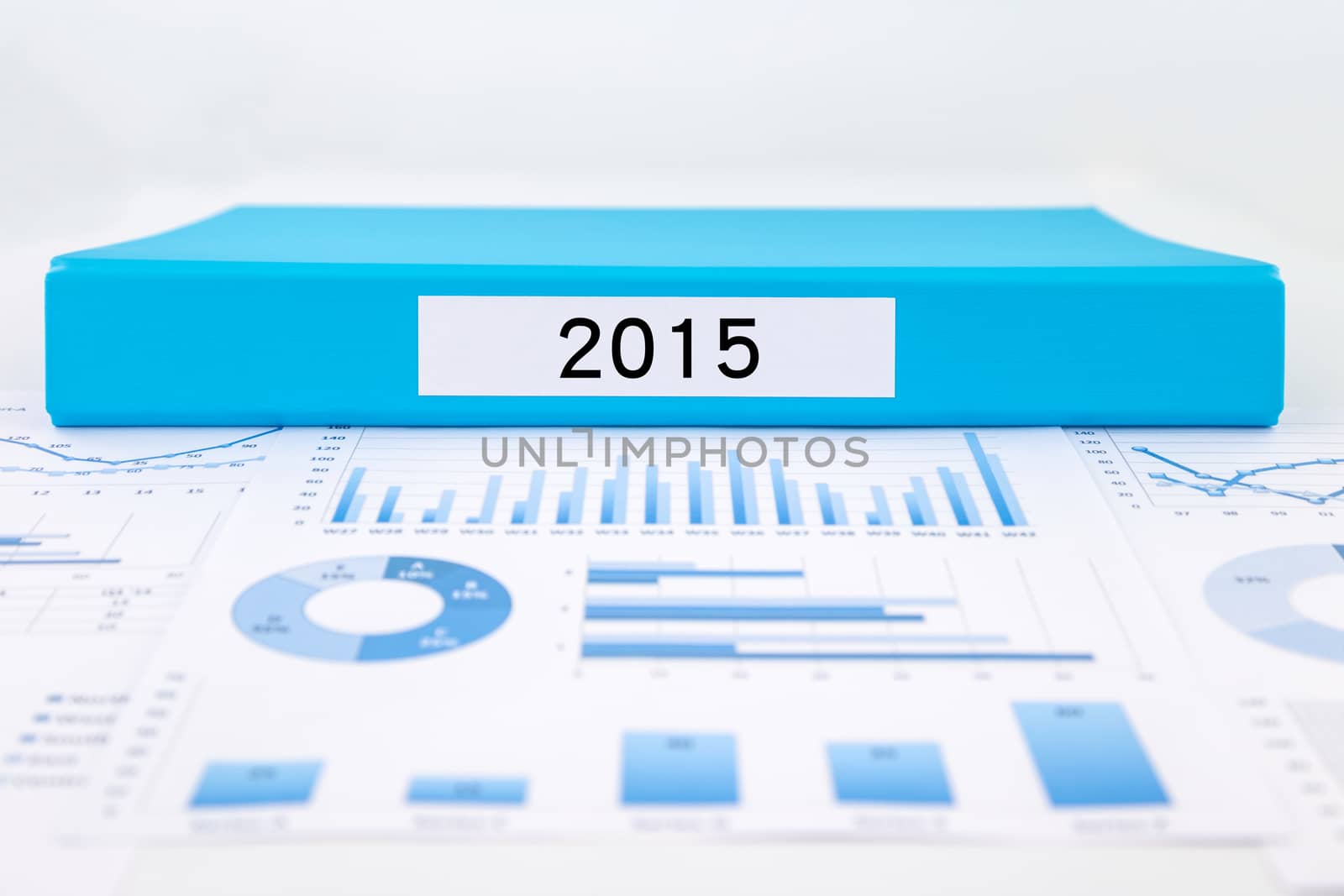 Year number 2015, graphs, charts and financial analysis reports by vinnstock
