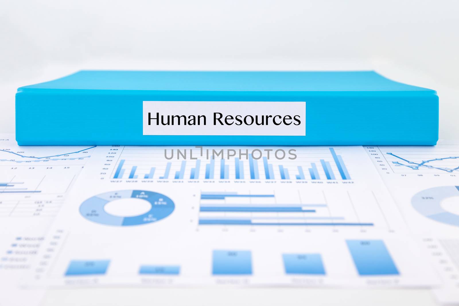 Human resources concept with graph analysis and business reports by vinnstock