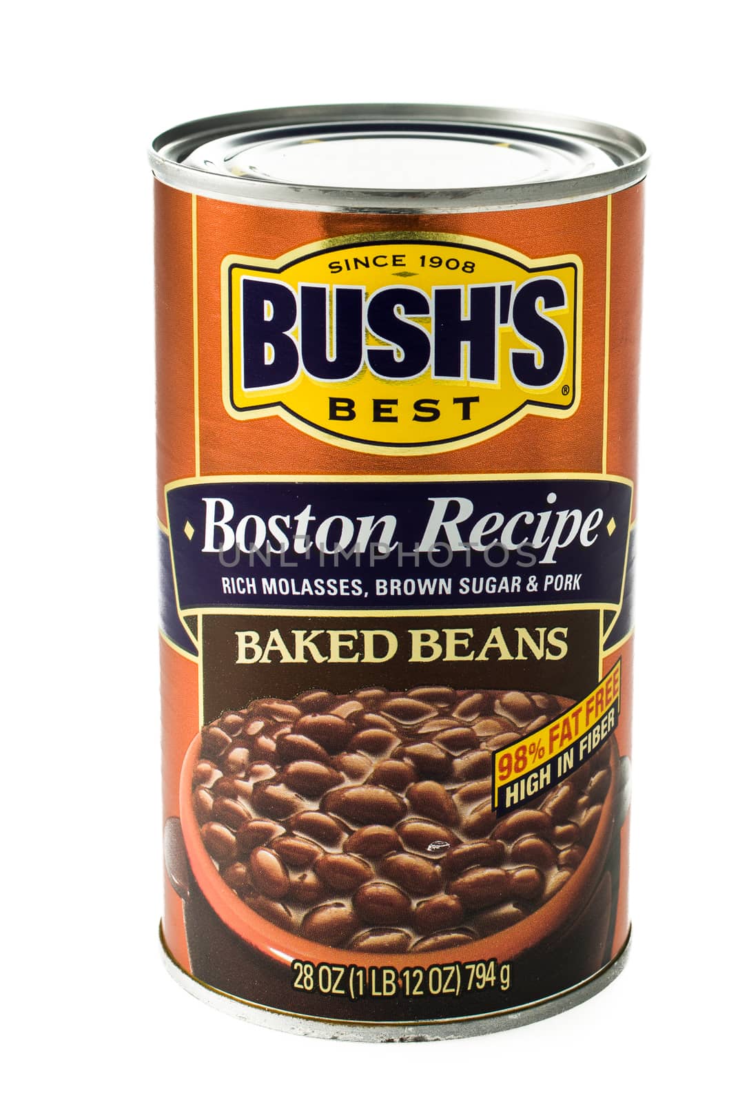 Winneconne, WI - 5  February 2015: Bush's Boston Recipe can of baked beans and have been in the business since 1908.