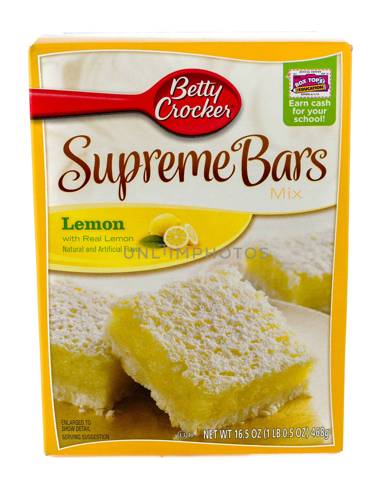 Winneconne, WI - 5 February 2015: Box of Betty Crocker Supreme Bars Lemon flavored mix.