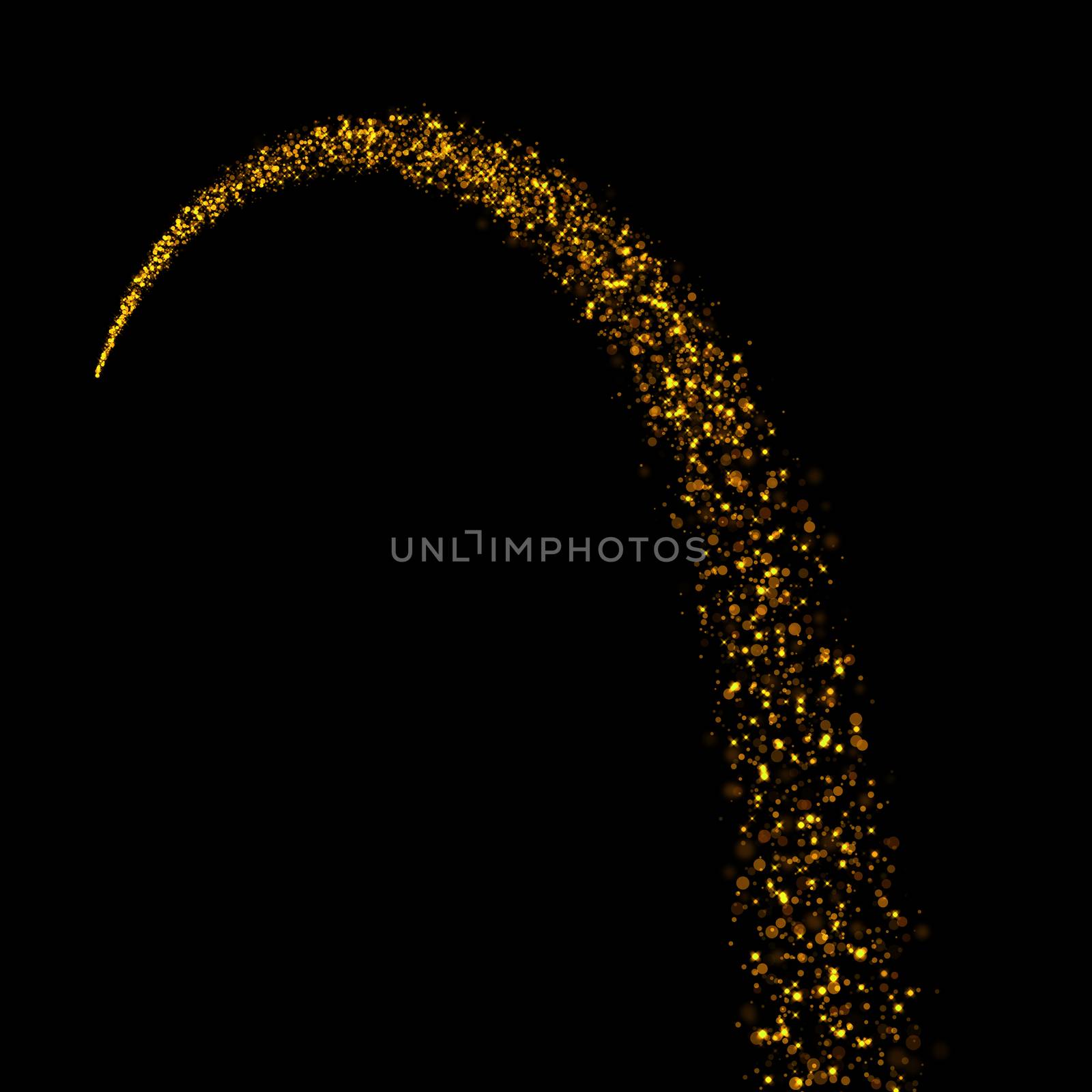 gold glittering bokeh stars tail dust