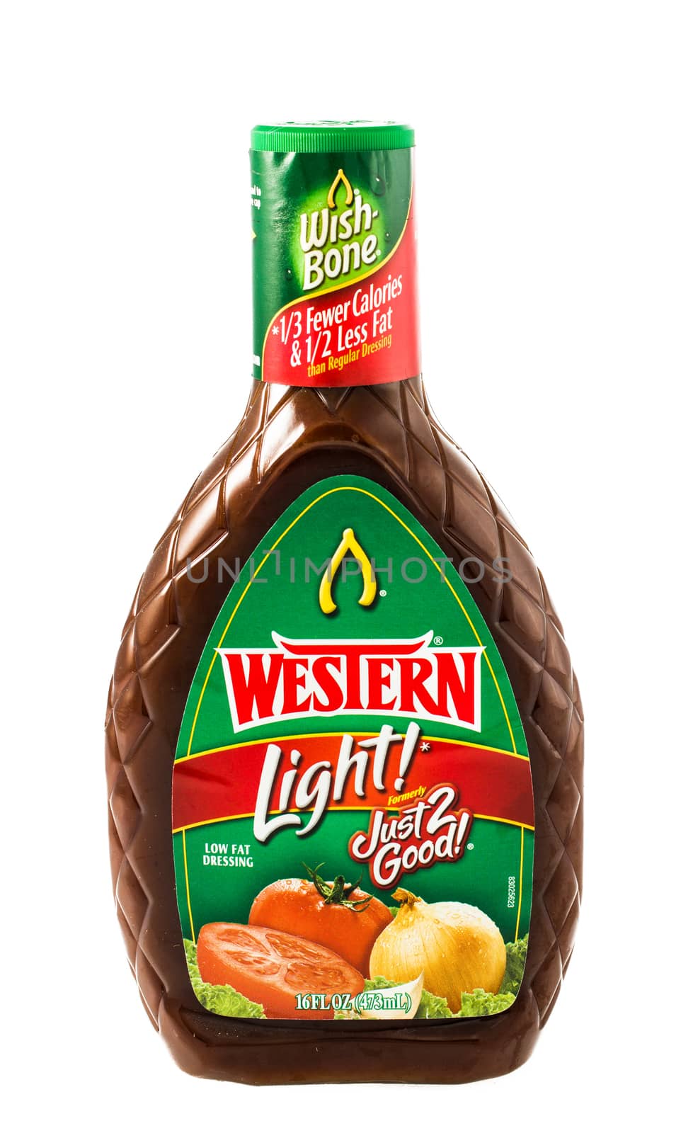 Winneconne, WI - 5  February 2015: Bottle of Wish-Bone Western light salad dressing.  Created in 1945 in Kansas City, MO.