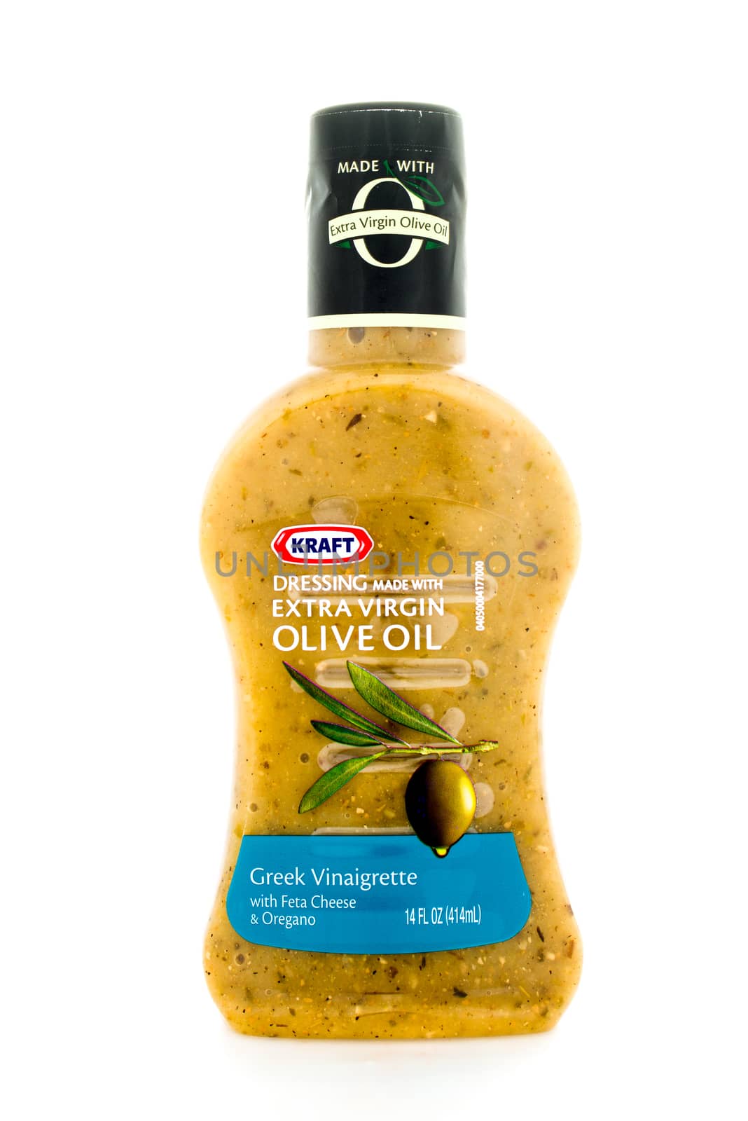 Winneconne, WI - 4 February 2015: Bottle of Kraft Extra Virgin Olive Oil salad dressing. Kraft was founded in 1903 and is located in