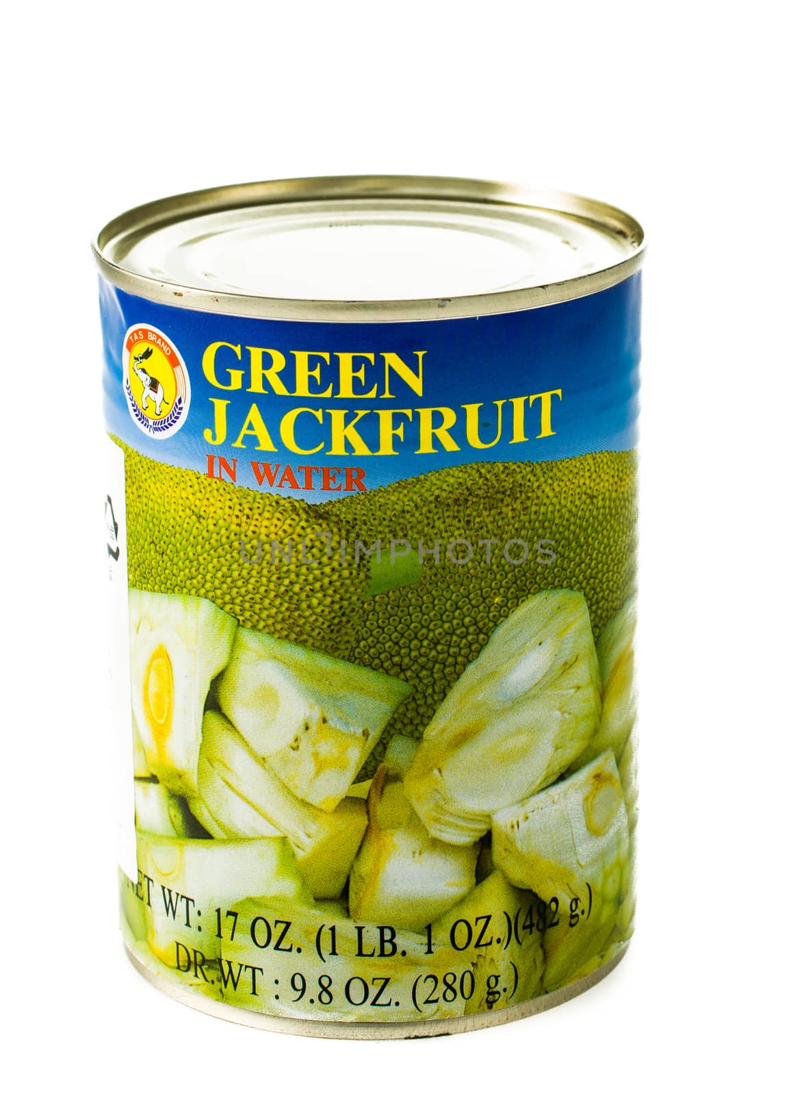 Winneconne, WI - 5 February 2015: Can of Green Jackfruit in water imported by the TAS Brand..