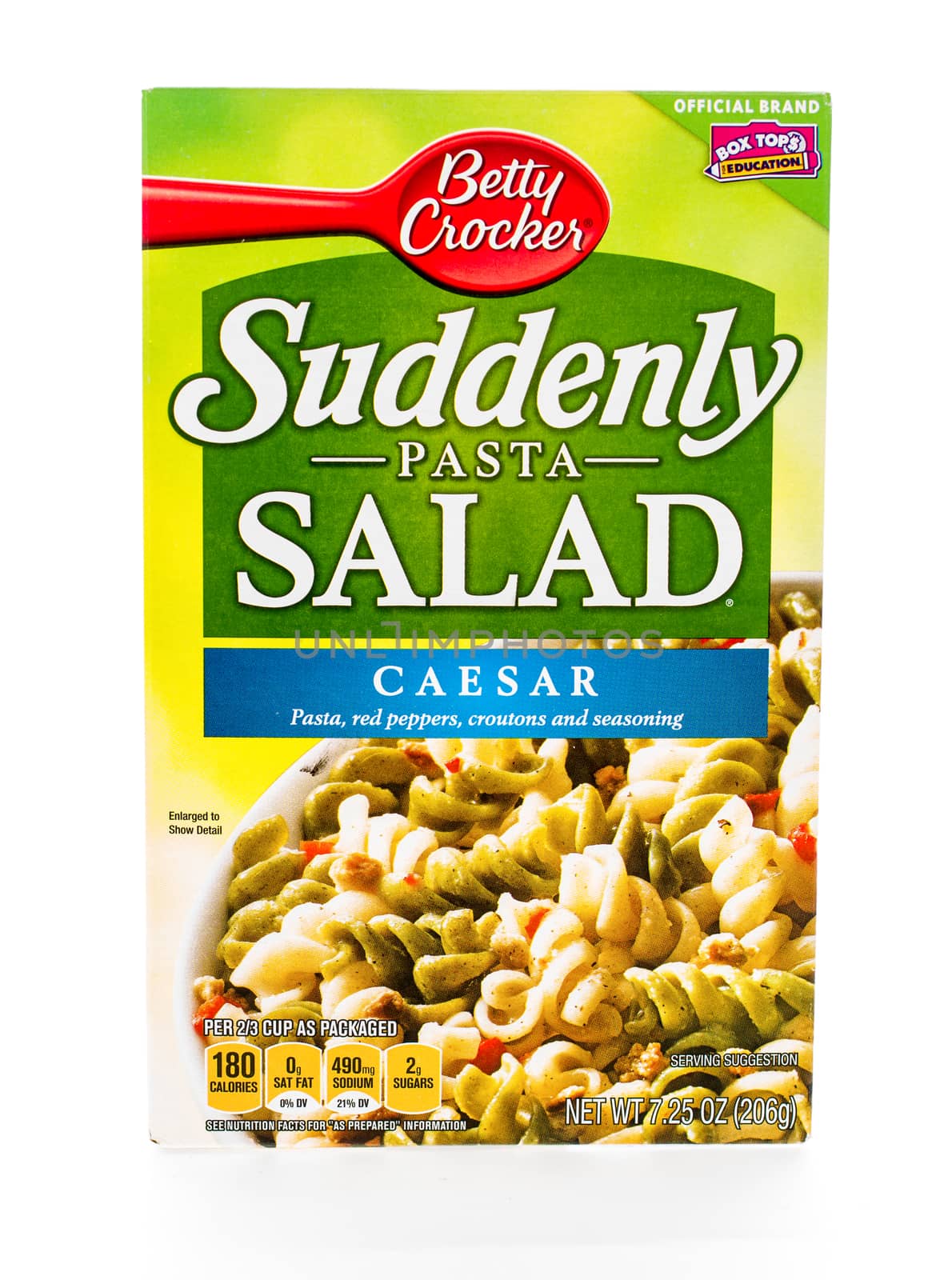 Winneconne, WI - 8 February 2015: Box of Betty Crocker Suddenly Pasta Salad ceaser flavor.