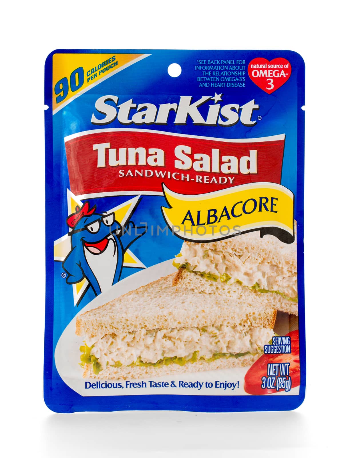 Winneconne, WI - 7 February 2015: Pouch of Albacore Tuna Salad made by Starkist.