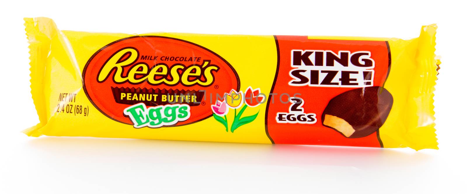 Winneconne, WI - 21 February 2015:  Double package of Reese's peanut butter cup shaped in form of an egg.