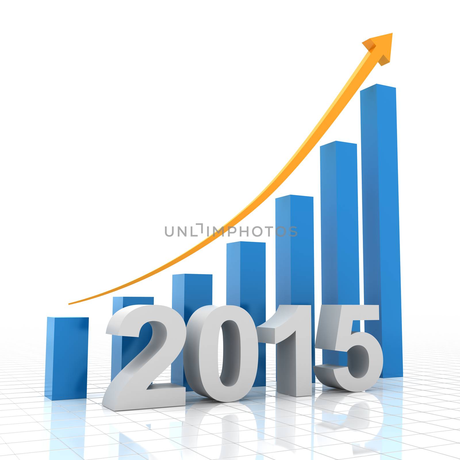 2015 growth chart, 3d render by ymgerman