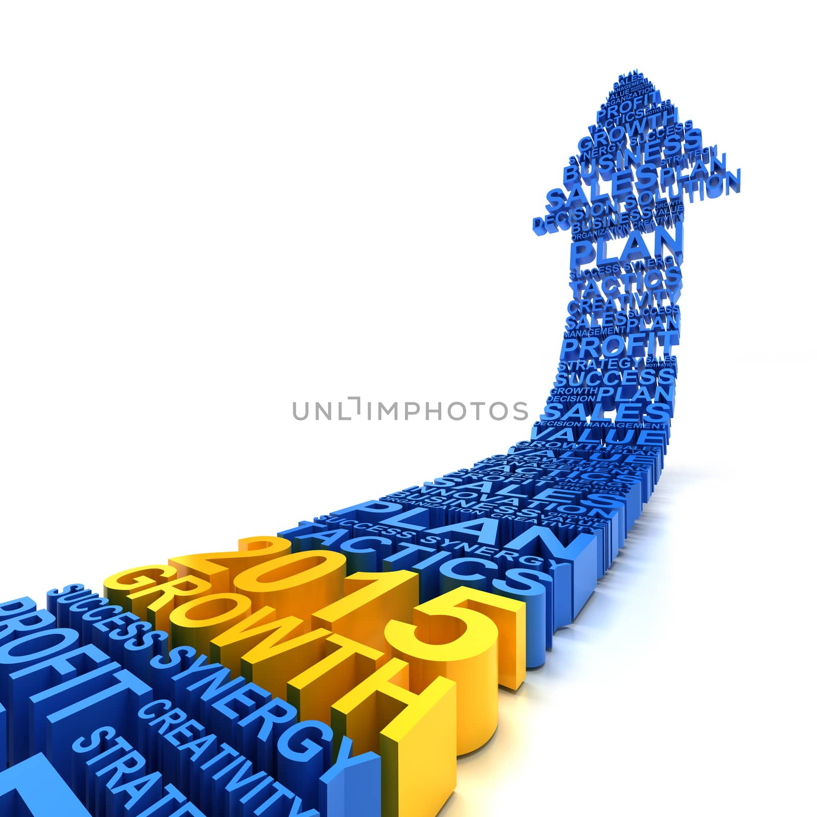 2015 business growth, 3d render