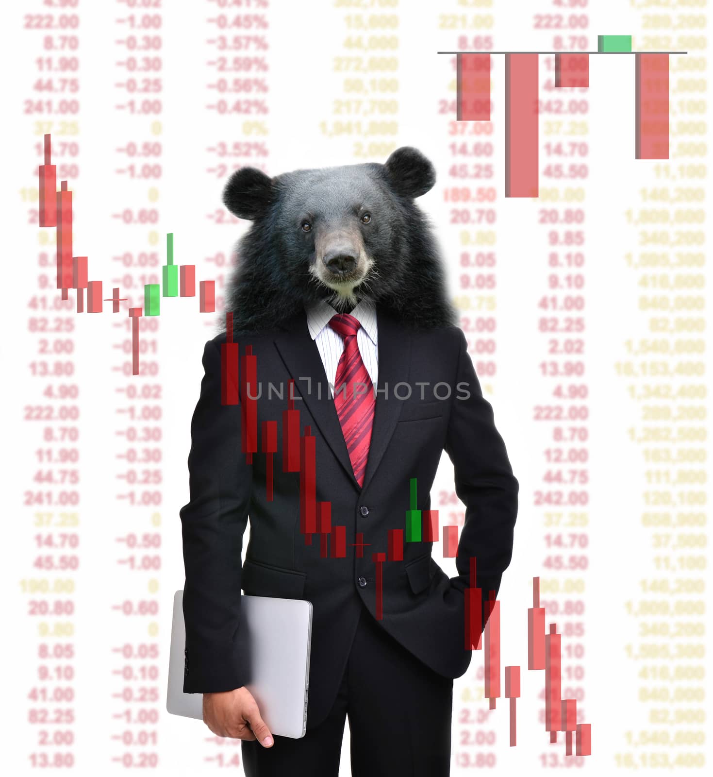 bear market, stock investment concept by anankkml