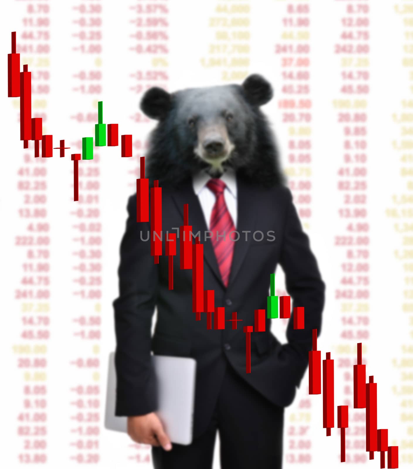 bear market, stock investment concept by anankkml