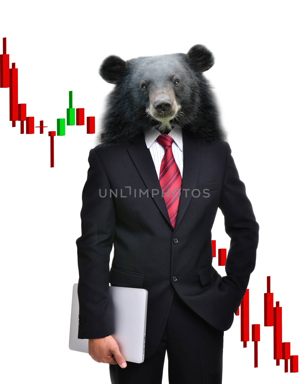 bear market, stock investment concept by anankkml