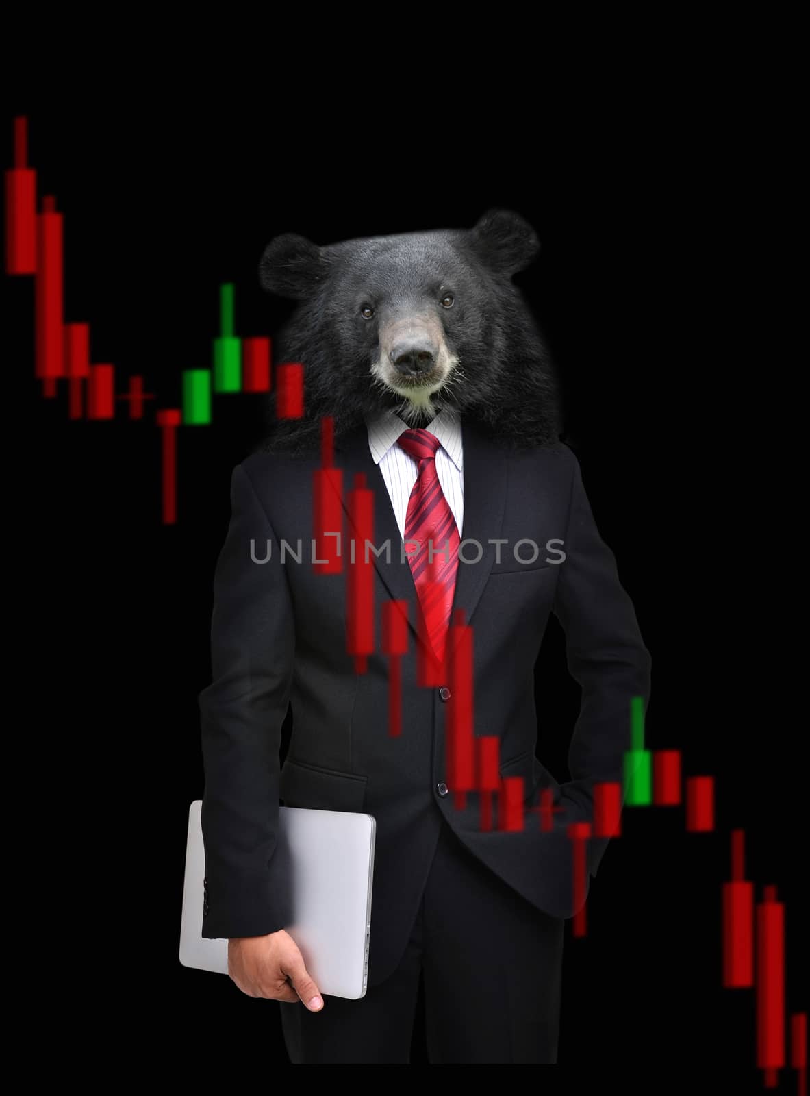 bear market, stock investment concept by anankkml