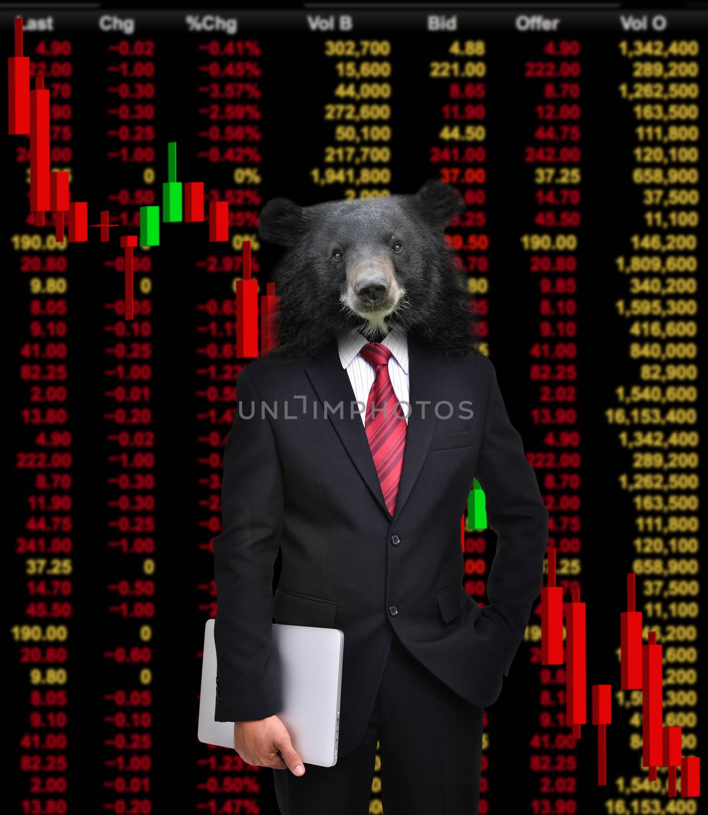 bear market, stock investment concept by anankkml