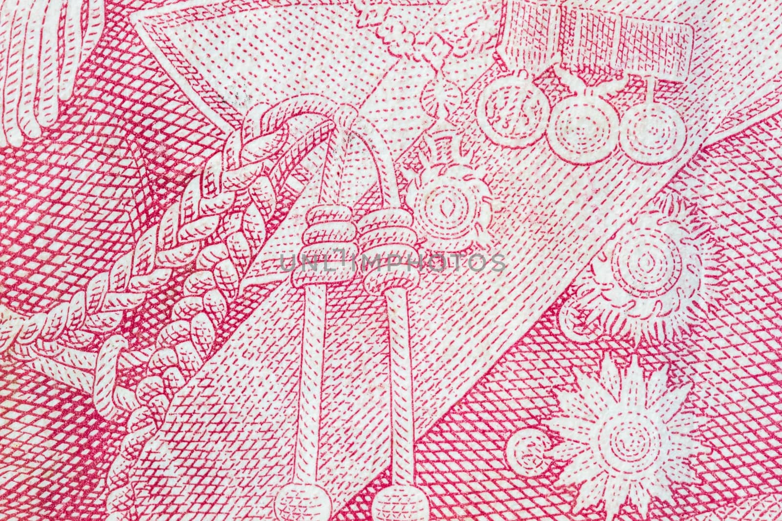 close up of thai money 100 baht, as background by a3701027