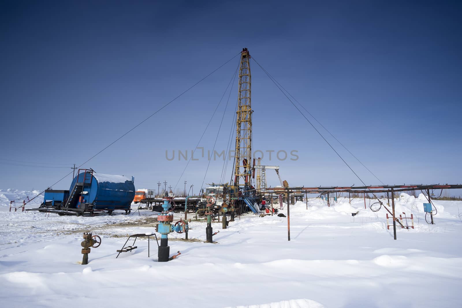 Winter landscape oil on the rig floor.