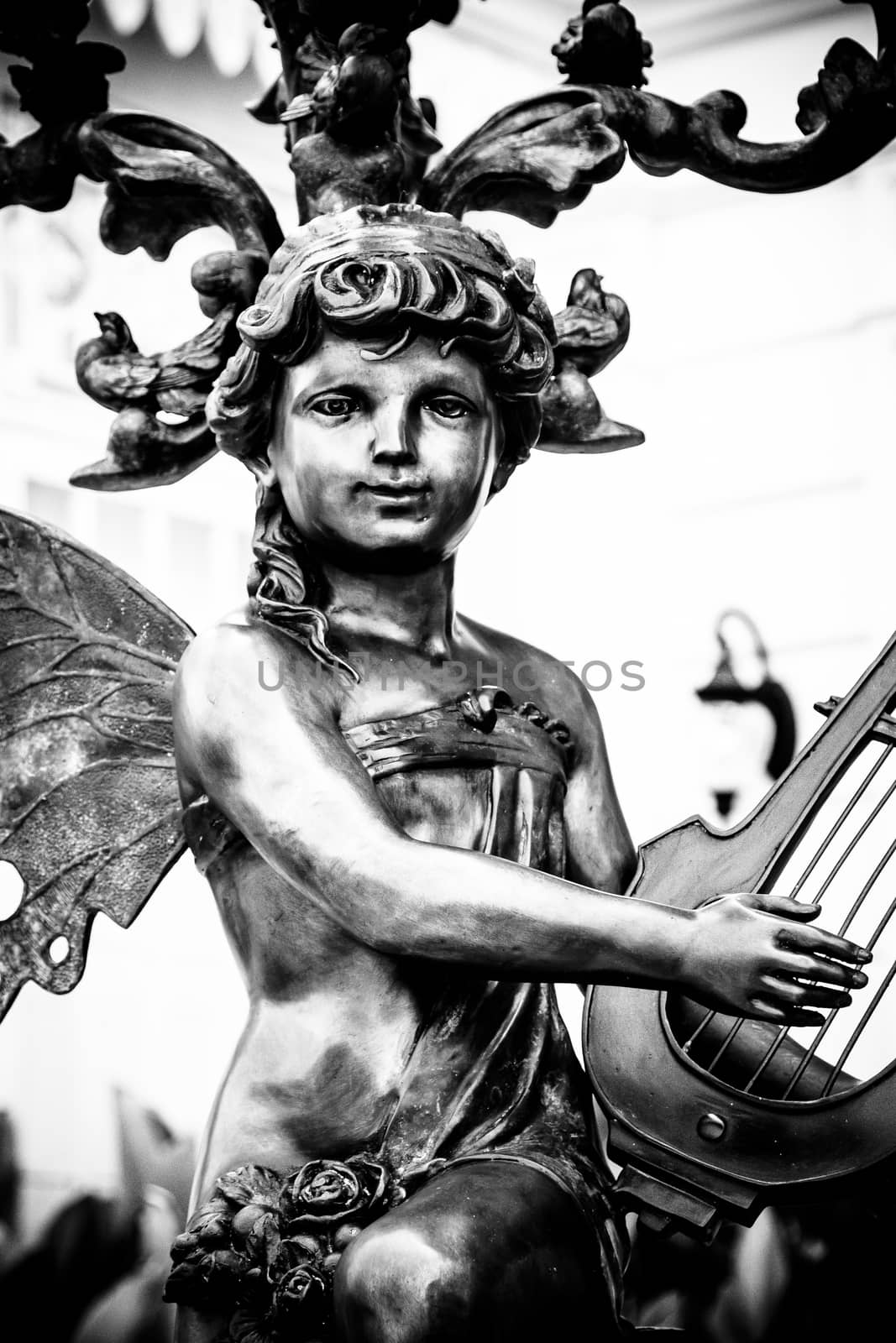 Bronze statue of a angel boy, taken in the Royal Palace in Bangkok, Thailand