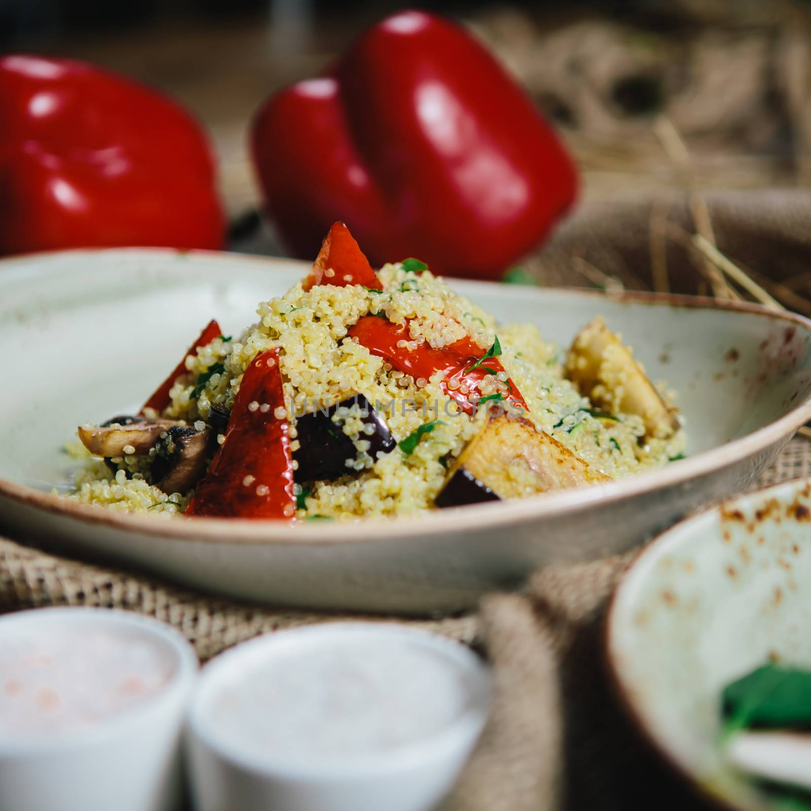 Mexican Quinoa Salad with tomatoes, corn and beans