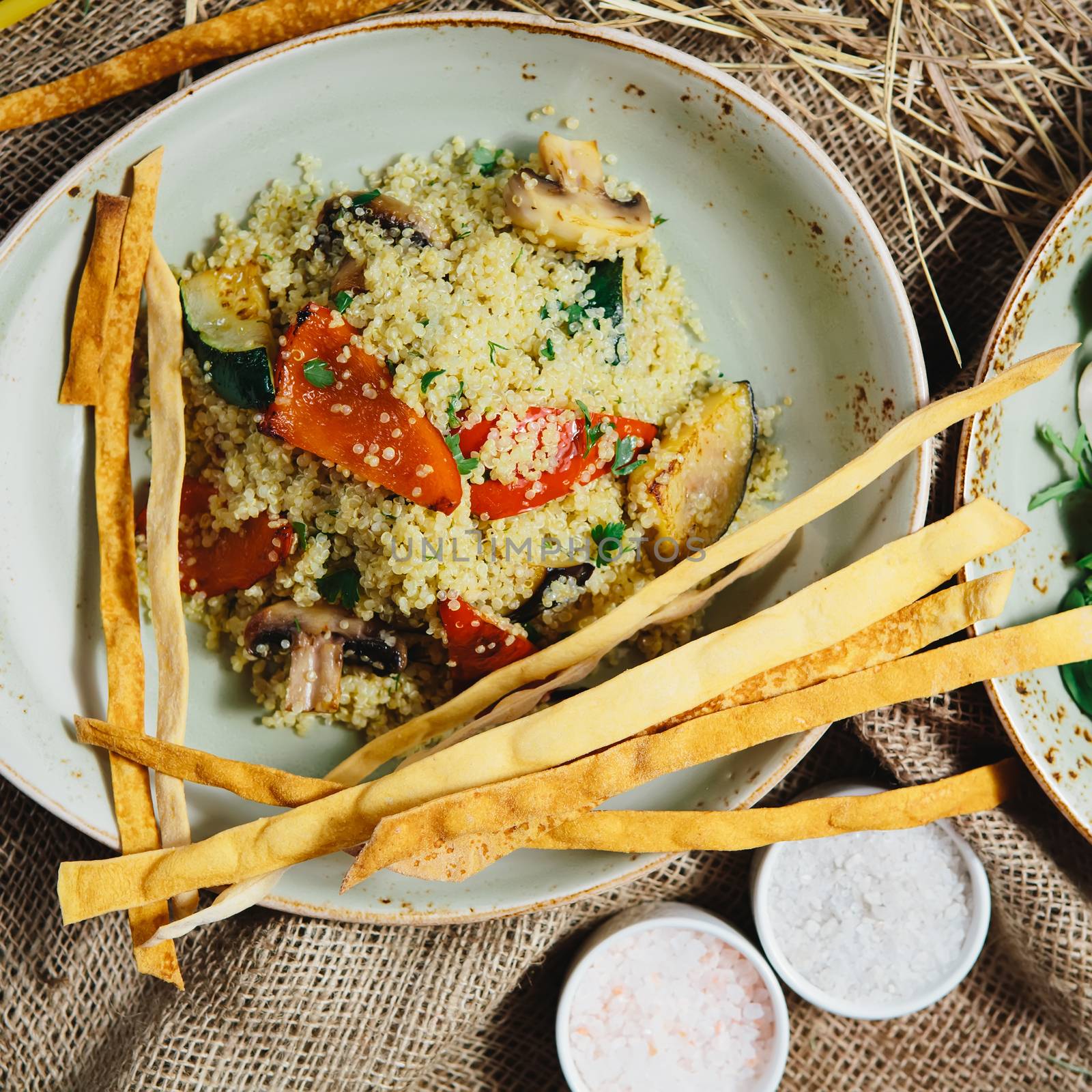 Quinoa Salad with tomatoes, corn and beans by sarymsakov