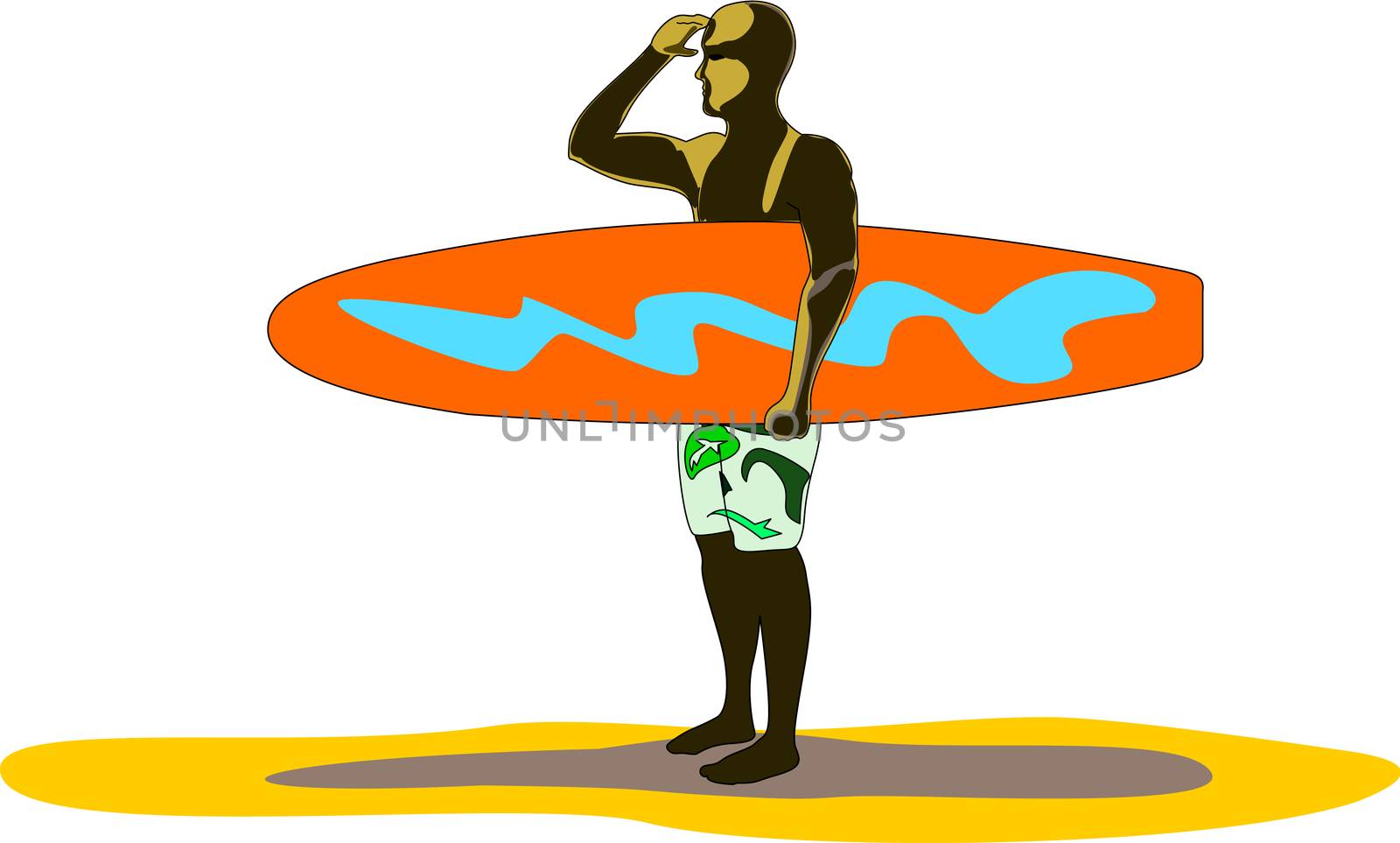 Surfboarder Looks For Waves by trrent