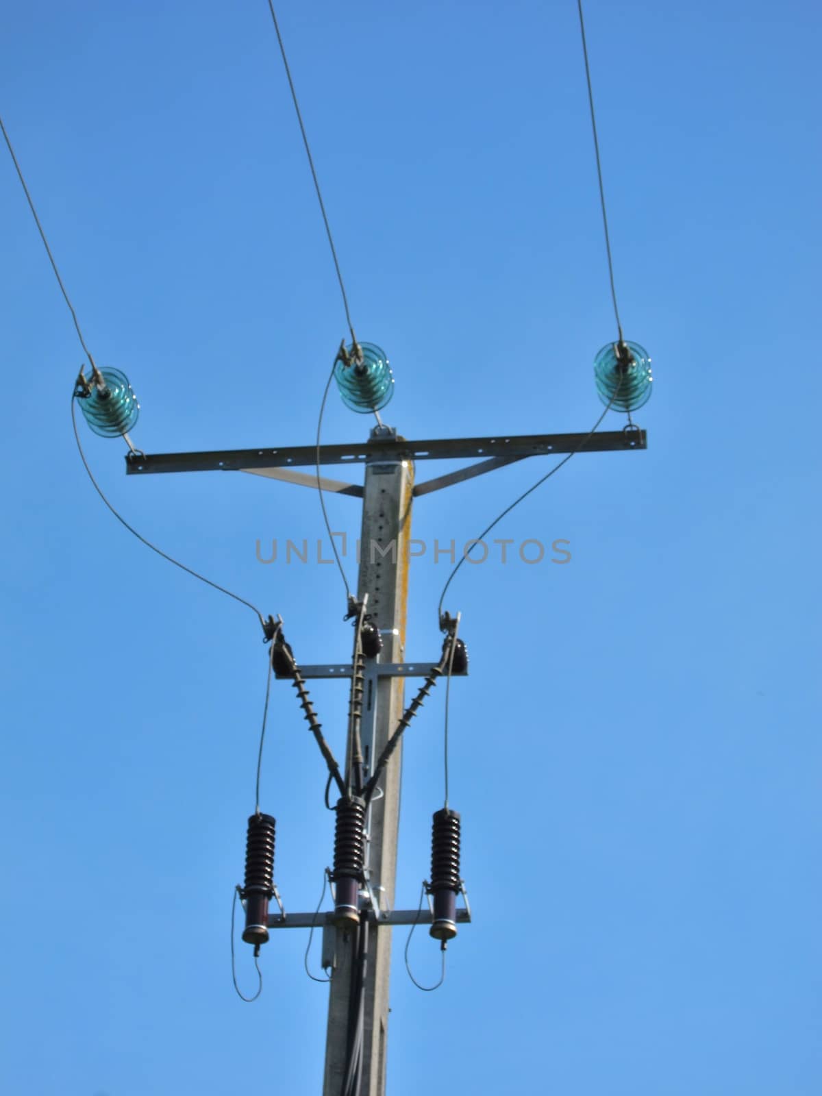 Power Liness in blue Sky 