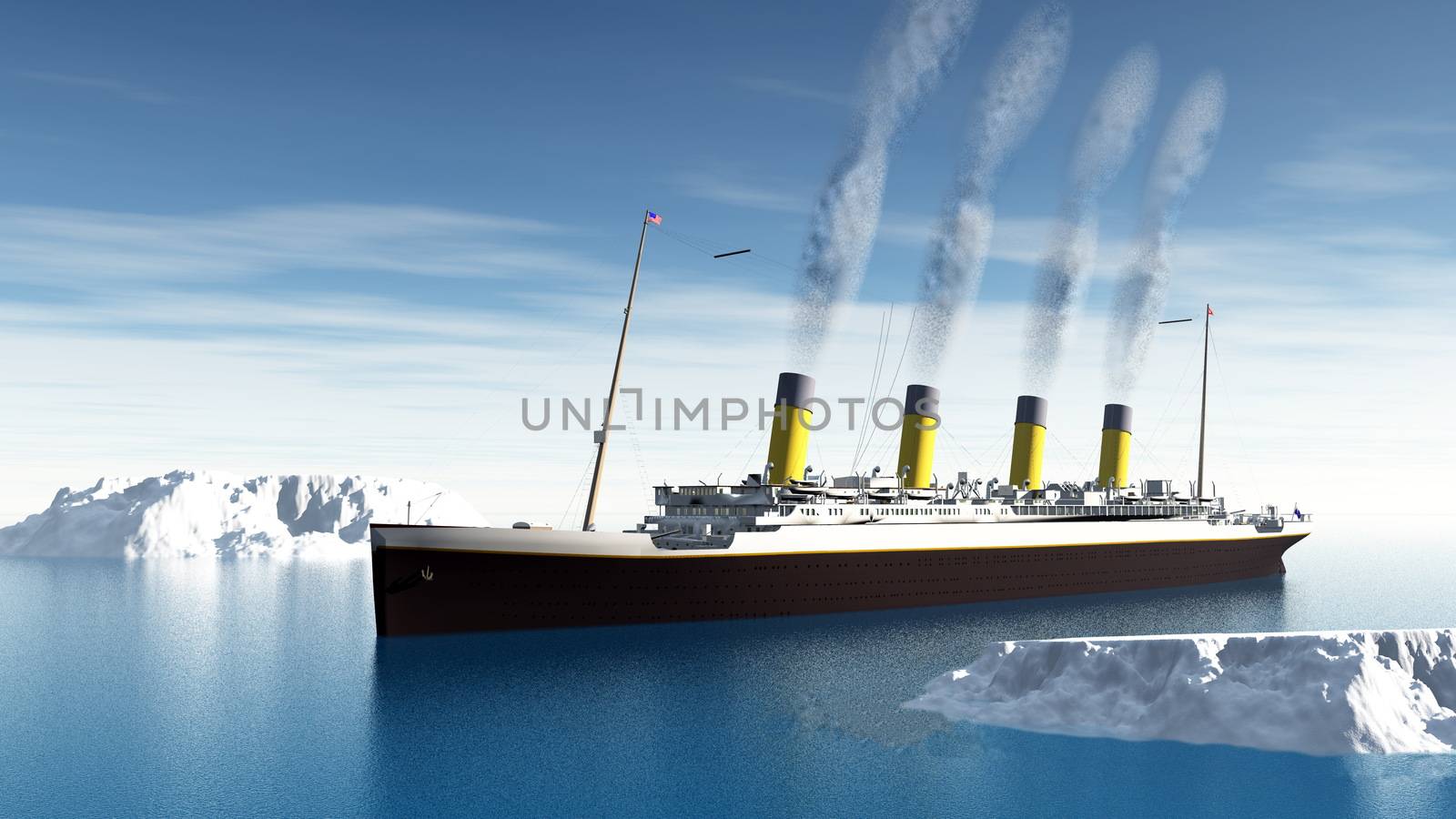 Titanic ship - 3D render by Elenaphotos21