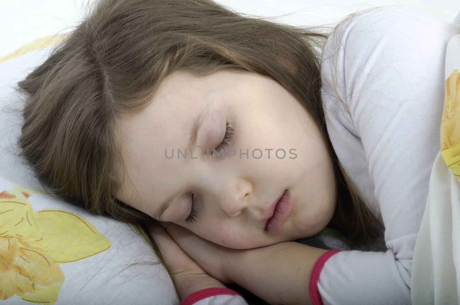Little girl sleeping in bed by velkol