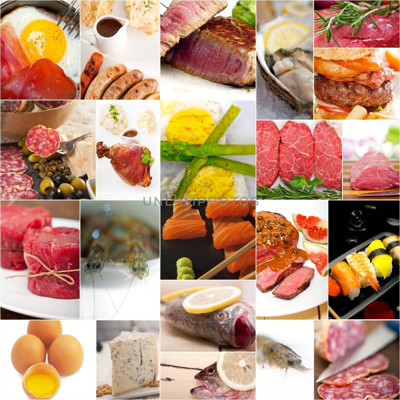 high protein food collection collage by keko64