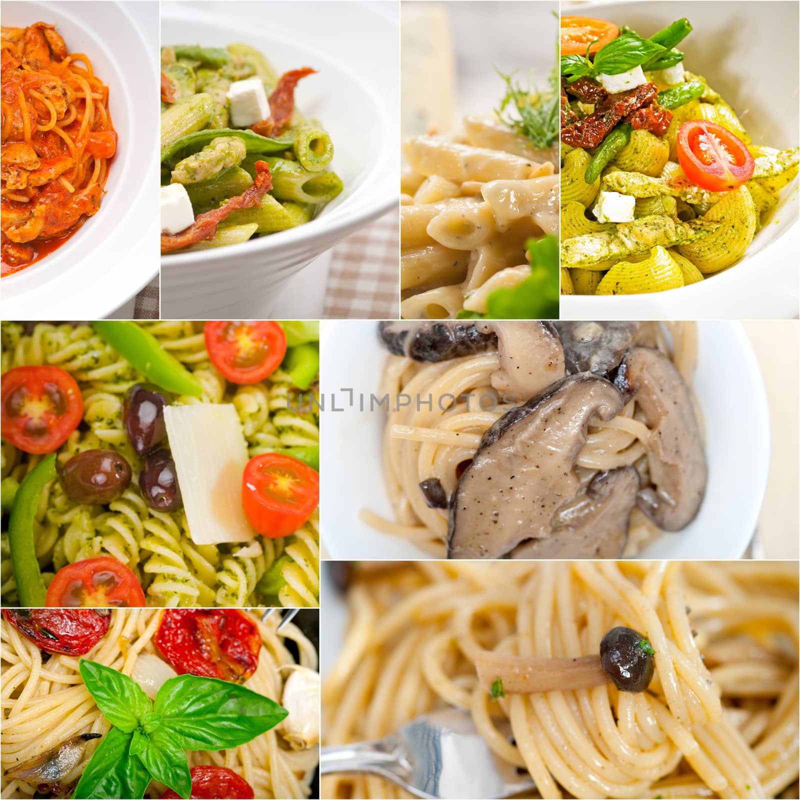 collection of different type of Italian pasta collage by keko64