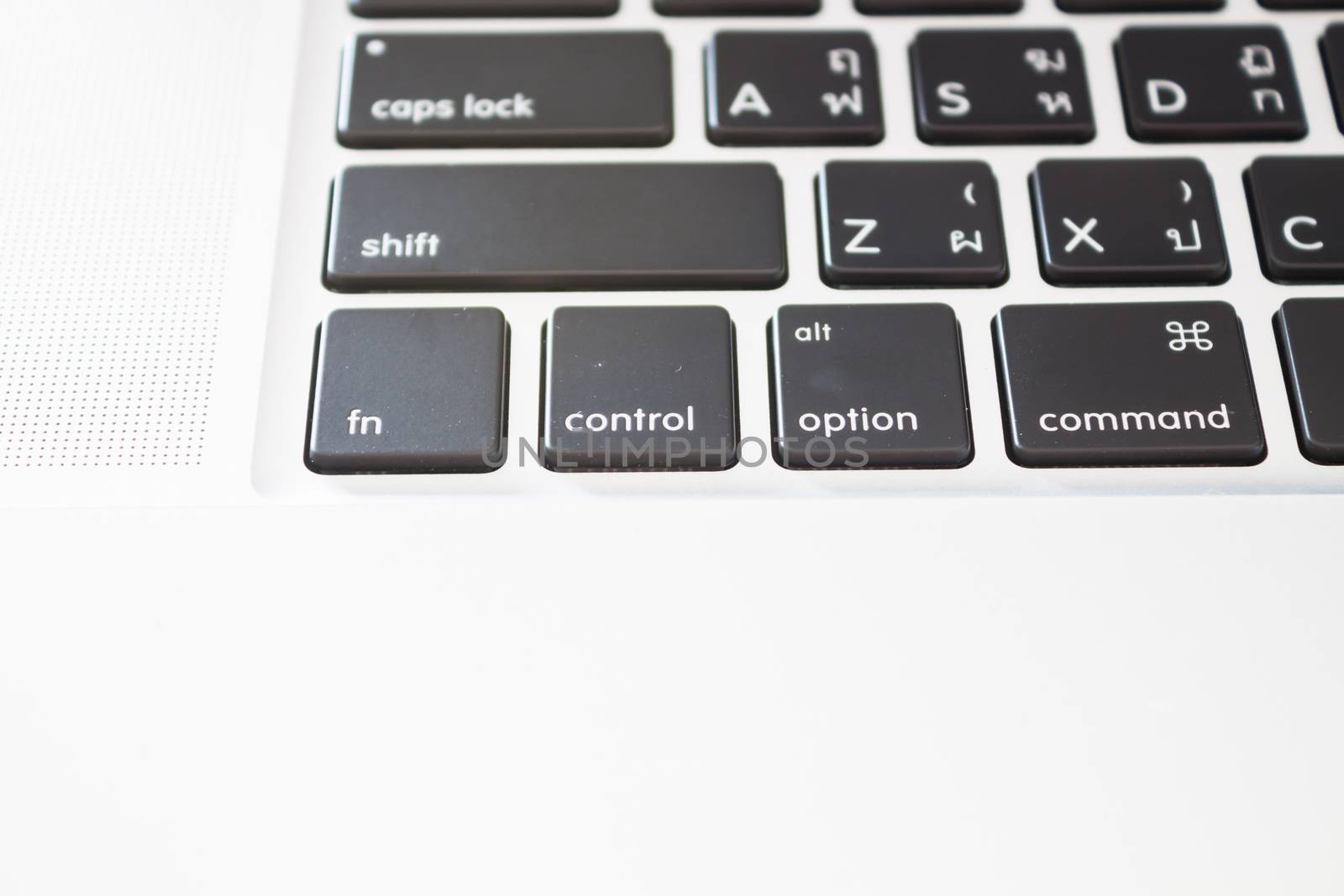 Close up of white labtop, stock photo