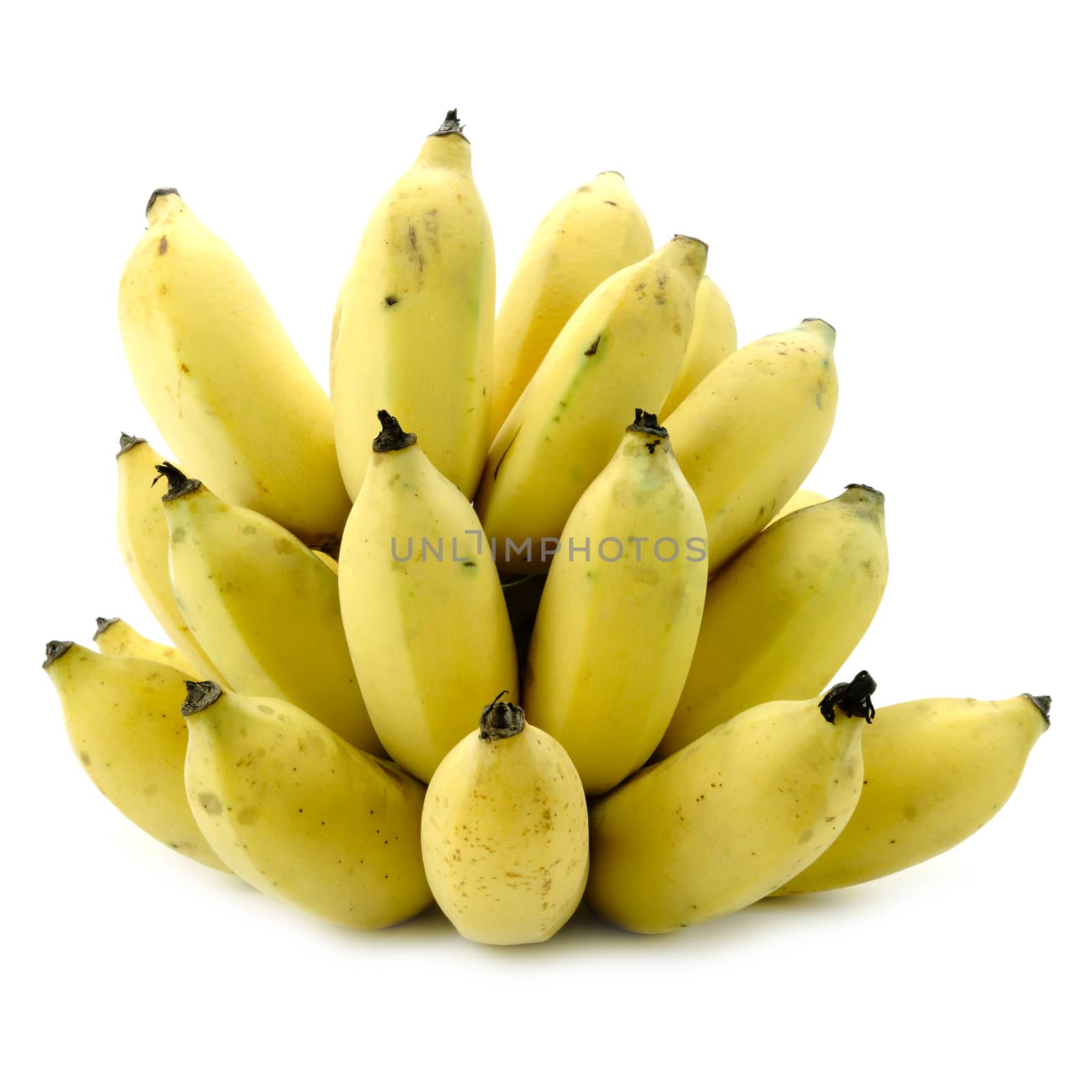 ripe banana on white background.