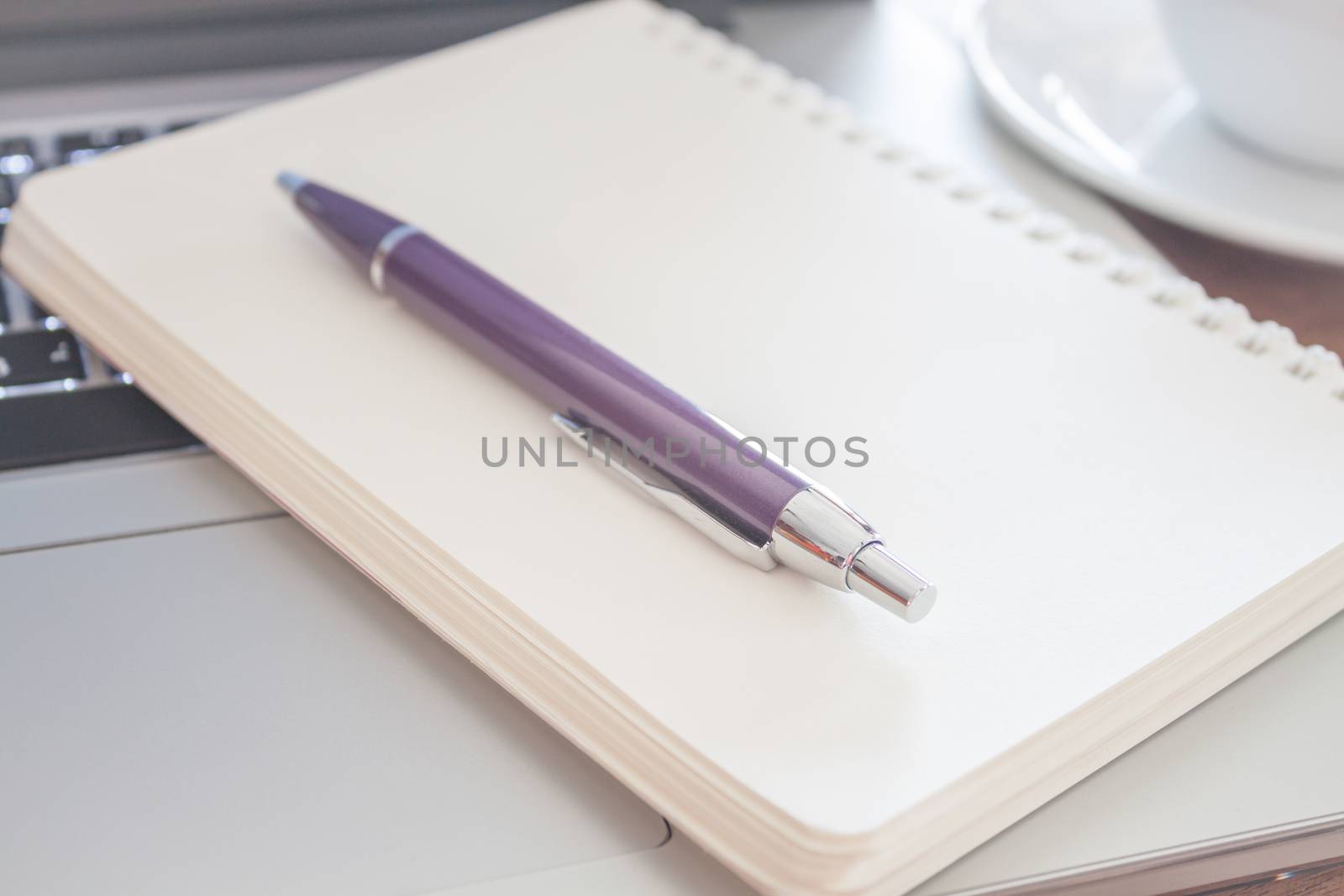 Close up notebook with pen, stock photo