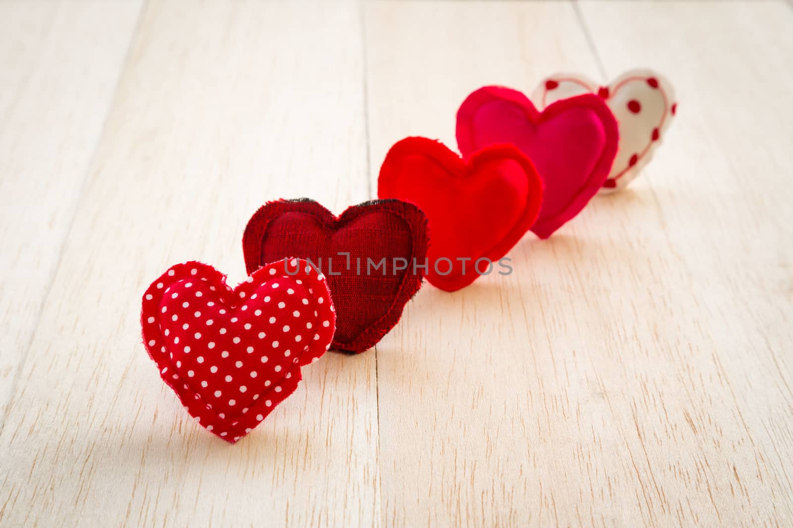 Red tone handmade cute love hearts for valentine's day  by vinnstock