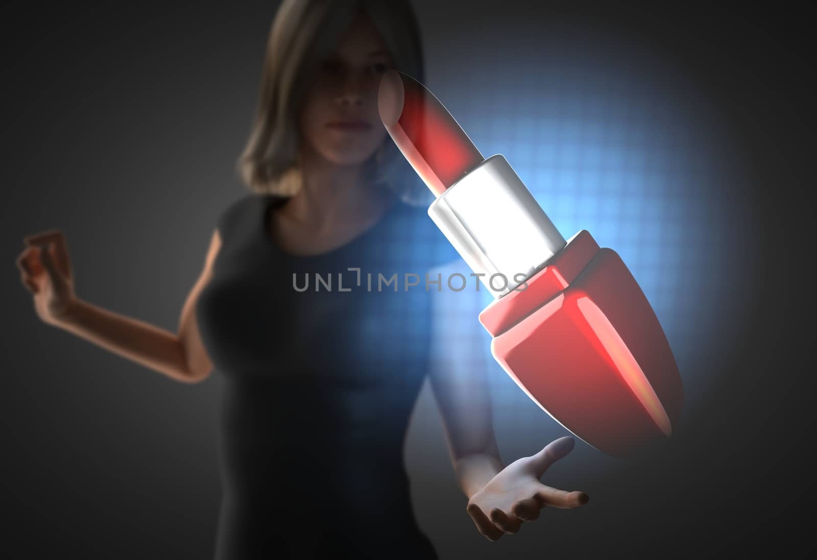 woman and futusistic hologram by videodoctor