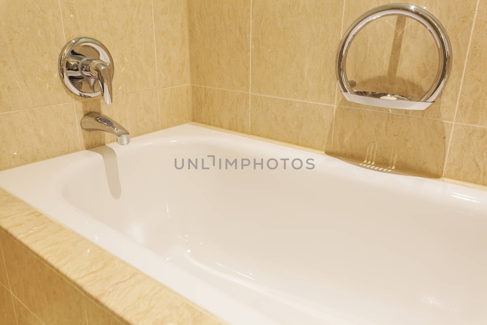 View of a bathtub in a luxurious hotel room